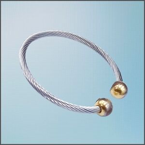 🌲10/$20. Silver-Tone Twisted Cable Cuff Bracelet w/ Gold-Tone Ball
